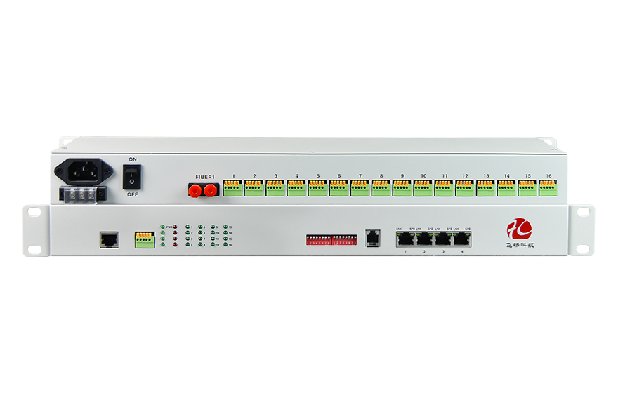 飛暢科技-4路百兆以太+16路RS232/422/485/TTL 光纖收發器