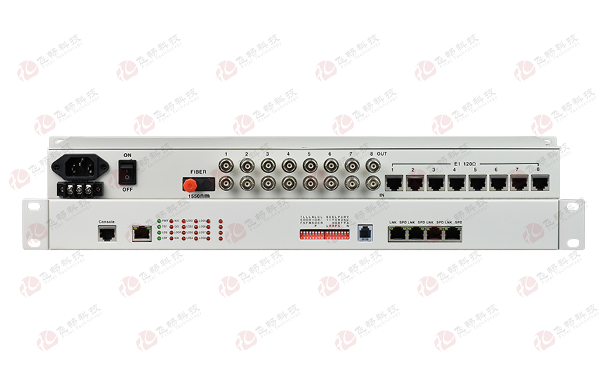 飛暢科技-8E1+4xFE 雙阻抗 1+1光備份 PDH光端機